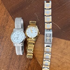 Fossil Silver and Gold Watch Trio